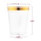 Clear with Metallic Gold Rim Round Tumblers - 10 oz. (336 Cups)
